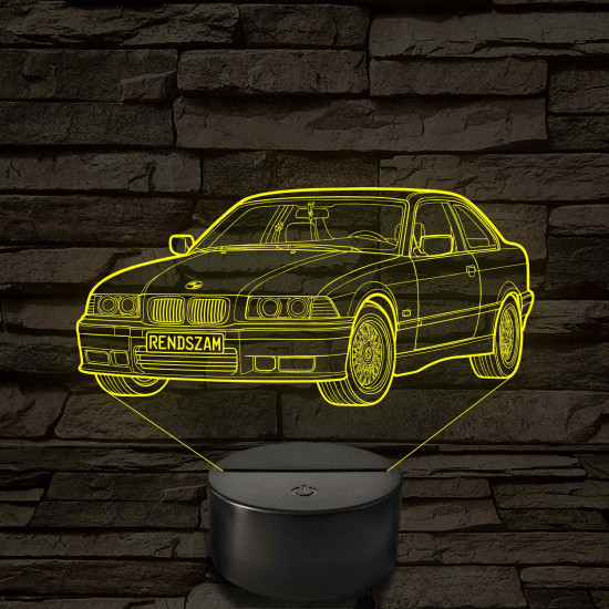 BMW E36 szemből - 7 színű, színváltós 3D led lámpa