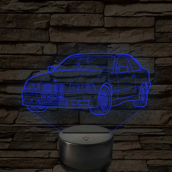 BMW E36 szemből - 7 színű, színváltós 3D led lámpa