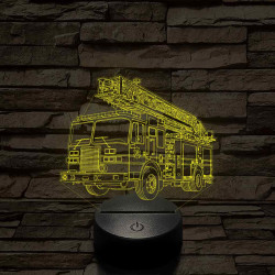 Tűzoltóautó rohamkocsi – 7 színű, színváltós 3D LED lámpa