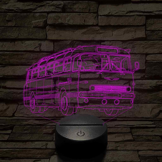 Ikarus 55 Bözsi busz – 7 színű, színváltós 3D LED lámpa