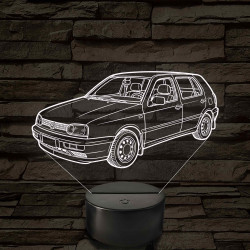 VW Golf MK3 5 ajtós változat - 7 színű, színváltós 3D led lámpa
