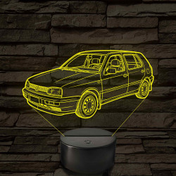 VW Golf MK3 5 ajtós változat - 7 színű, színváltós 3D led lámpa