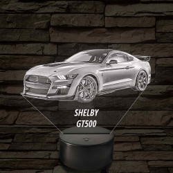 Legendás Izomautó – Shelby GT500 7 színű, színváltós 3D LED lámpa