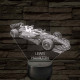 A Száguldó Legenda – Lewis Hamilton F1 7 színű, színváltós 3D LED lámpa