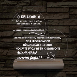 Kislányom fatalpas 7 színű 3D led lámpa