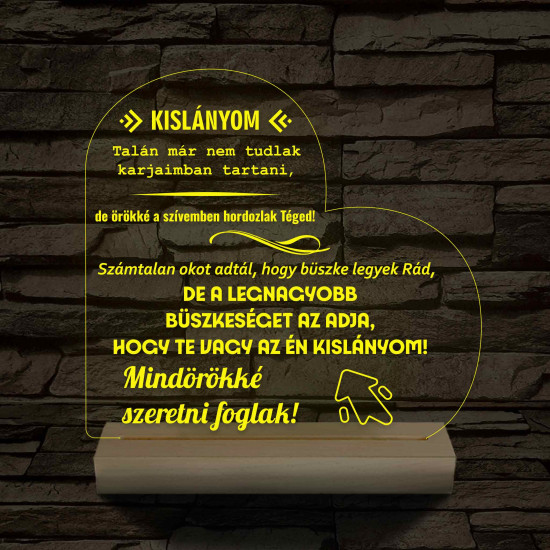Kislányom fatalpas 7 színű 3D led lámpa