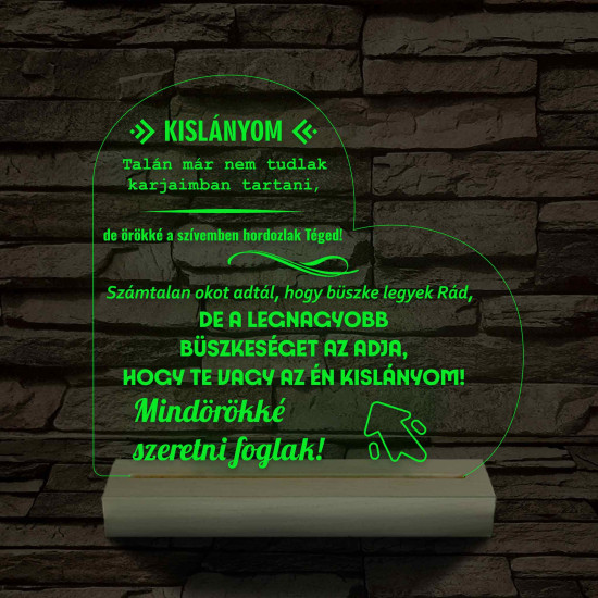 Kislányom fatalpas 7 színű 3D led lámpa