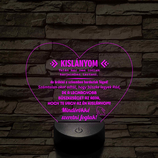 Kislányomnak  7 színű 3D led lámpa