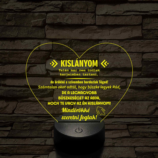 Kislányomnak  7 színű 3D led lámpa