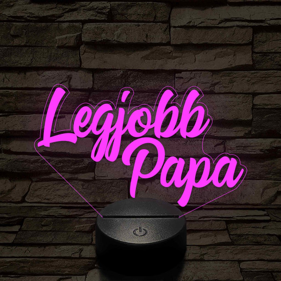 Legjobb Papa - 7 színű 3D led lámpa