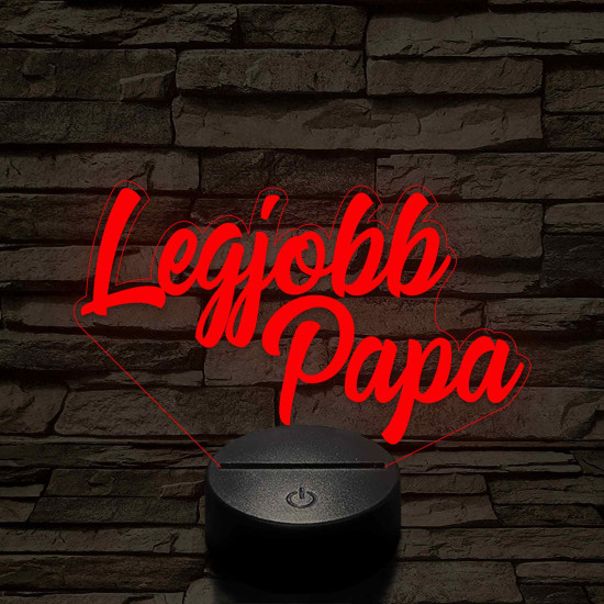 Legjobb Papa - 7 színű 3D led lámpa