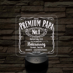 Prémium Papa whiskey stílusban - 7 színű 3D led lámpa