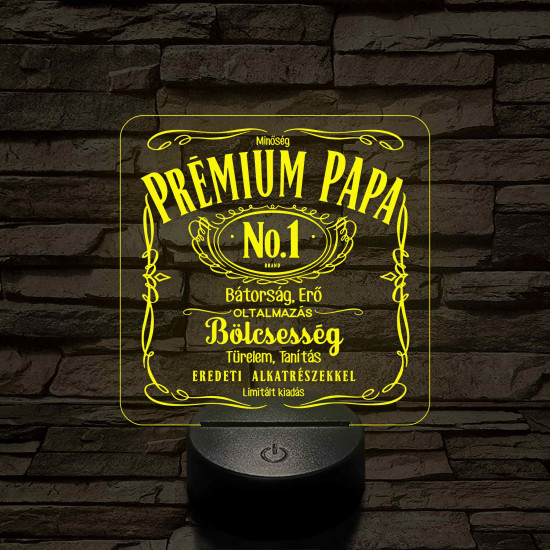 Prémium Papa whiskey stílusban - 7 színű 3D led lámpa