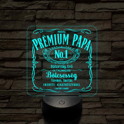 Prémium Papa whiskey stílusban - 7 színű 3D led lámpa