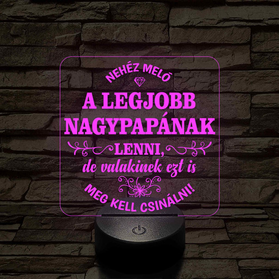 Nehéz meló - 7 színű, színváltós 3D led lámpa