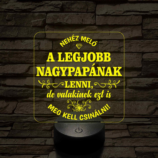 Nehéz meló - 7 színű, színváltós 3D led lámpa