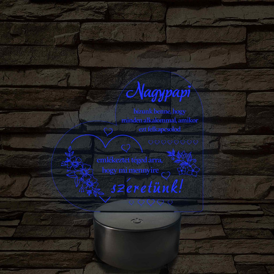 Nagypapi - 7 színű, színváltós 3D led lámpa