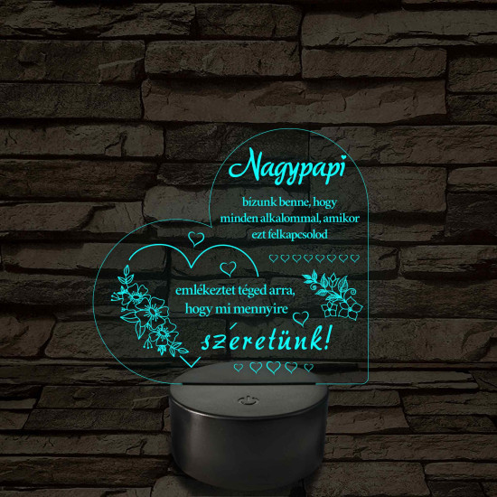 Nagypapi - 7 színű, színváltós 3D led lámpa