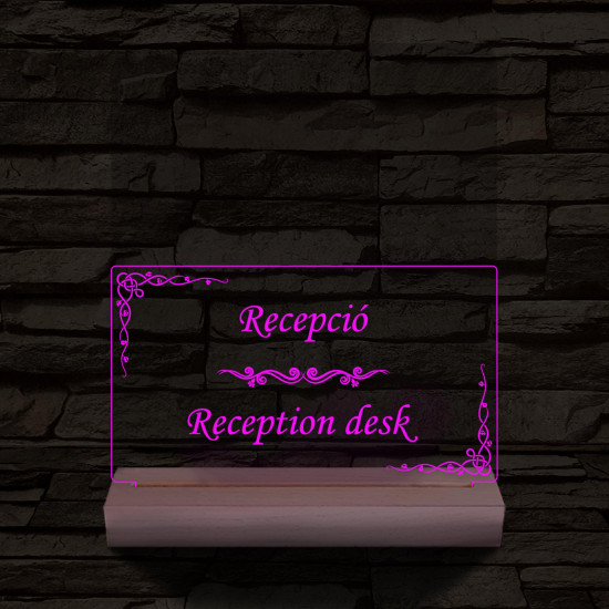 Recepció lámpa 20 cm fa talppal 7 színű 3D led lámpa