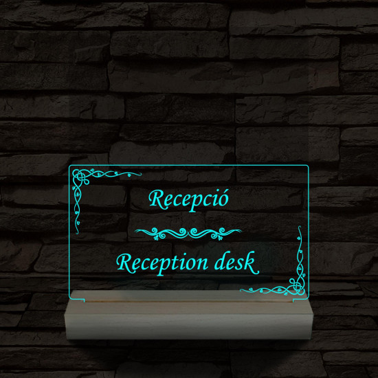 Recepció lámpa 20 cm fa talppal 7 színű 3D led lámpa