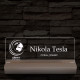 Névtábla céges logóval 20 cm fa talppal 7 színű 3D led lámpa