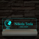 Névtábla céges logóval 20 cm fa talppal 7 színű 3D led lámpa
