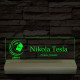 Névtábla céges logóval 20 cm fa talppal 7 színű 3D led lámpa