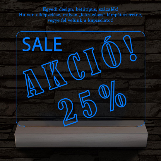 Leárazás, Sale, Akció 20 cm fa talppal 7 színű 3D led lámpa