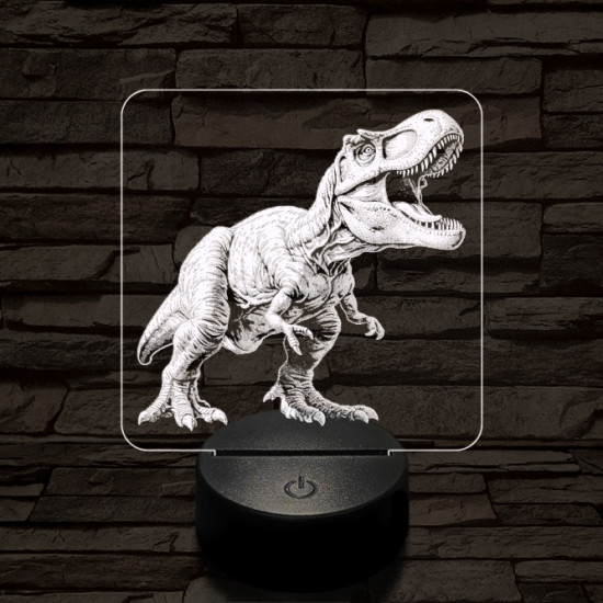 A zsarnokgyík ordítása 7 színű valósághű 3D led lámpa