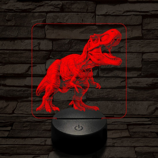 A zsarnokgyík ordítása 7 színű valósághű 3D led lámpa