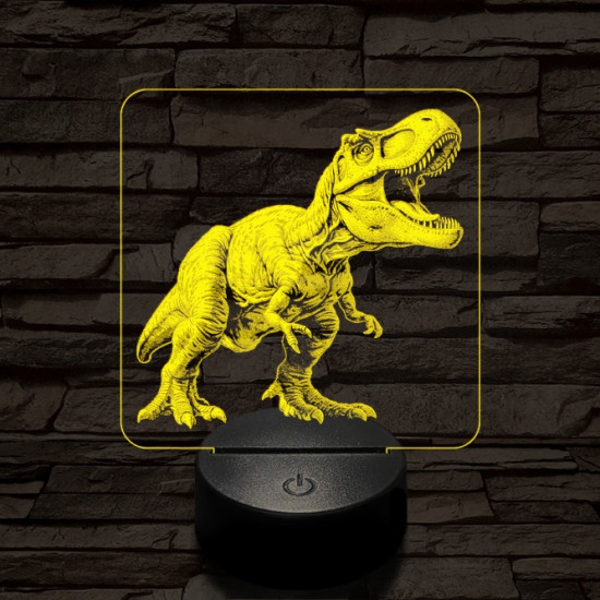 A zsarnokgyík ordítása 7 színű valósághű 3D led lámpa