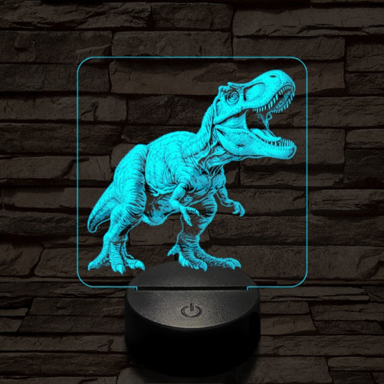 A zsarnokgyík ordítása 7 színű valósághű 3D led lámpa