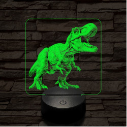 A zsarnokgyík ordítása 7 színű valósághű 3D led lámpa