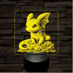 Sárkánybébi 7 színű valósághű 3D led lámpa