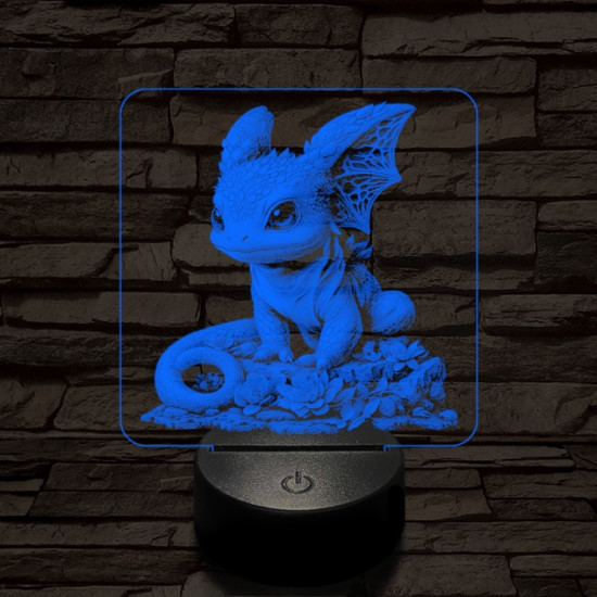 Sárkánybébi 7 színű valósághű 3D led lámpa