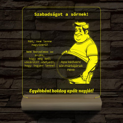 Szabadságot a sörnek személyre szabott 20 cm fa talppal 7 színű 3D led lámpa
