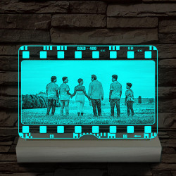 Egyedi fotógravírozás film negatívos kerettel fatalpban 7 színű 3D led lámpa
