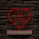 Szív alakú rózsás egyedi idézet fa talp 7 színű 3D led lámpa