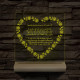 Szív alakú rózsás egyedi idézet fa talp 7 színű 3D led lámpa
