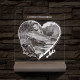 Egyedi fotógravírozás pontyos szívkeretben horgász fatalpban 7 színű 3D led lámpa