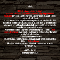 Focis osztályfa személyre szabott fatalppal 7 színű 3D led lámpa