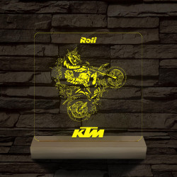 Cross-motoros személyre szabott fatalppal 7 színű 3D led lámpa