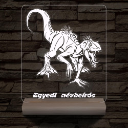 Indoraptor egyedi névbeírós személyre szabott fatalppal 7 színű 3D led lámpa