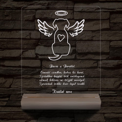 Házi kedvenc Emlékére egyedi beírós személyre szabott fatalppal 7 színű 3D led lámpa