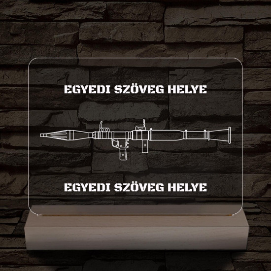  Fegyverek személyre szabott fatalppal 7 színű 3D led lámpa