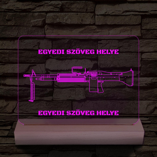  Fegyverek személyre szabott fatalppal 7 színű 3D led lámpa