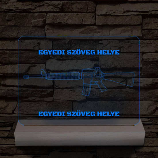  Fegyverek személyre szabott fatalppal 7 színű 3D led lámpa