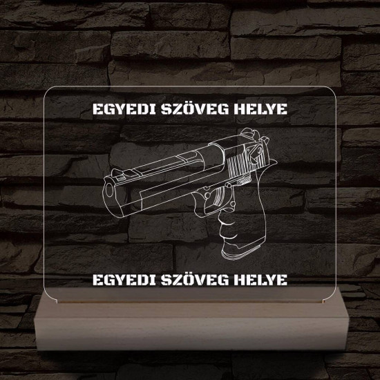  Fegyverek személyre szabott fatalppal 7 színű 3D led lámpa
