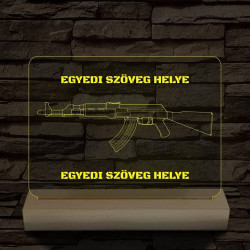  Fegyverek személyre szabott fatalppal 7 színű 3D led lámpa