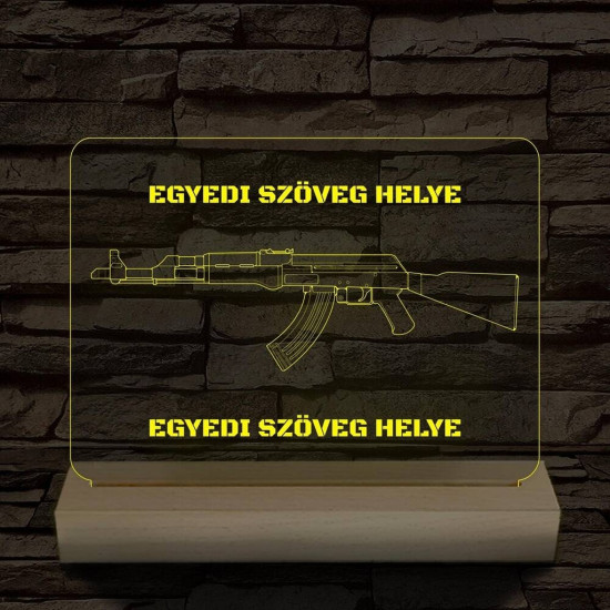  Fegyverek személyre szabott fatalppal 7 színű 3D led lámpa